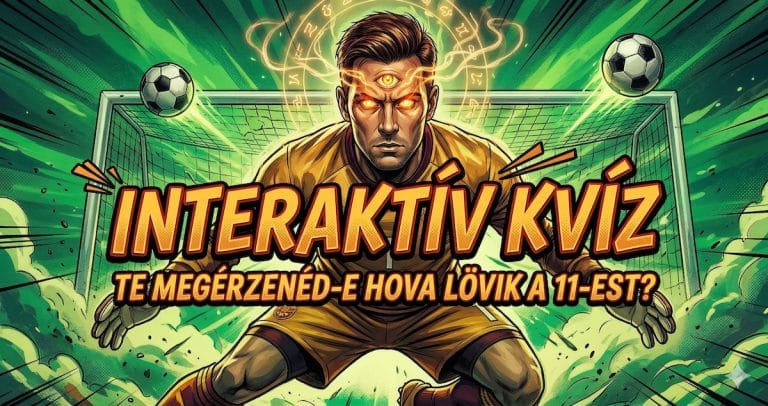 Interaktív kvíz:  kapus intuíció teszt, te megérzed, hova lövik a tizenegyest?